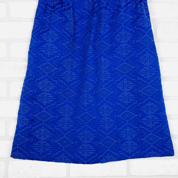 MAEVE - ANTHROPOLOGIE Blue Purple Averie Jacquard Aztec Fit & Flare Dress Size 2 - Picture 2 of 13
